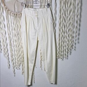 Poetry Linen Blend Ivory Tapered Leg Pant Size 2